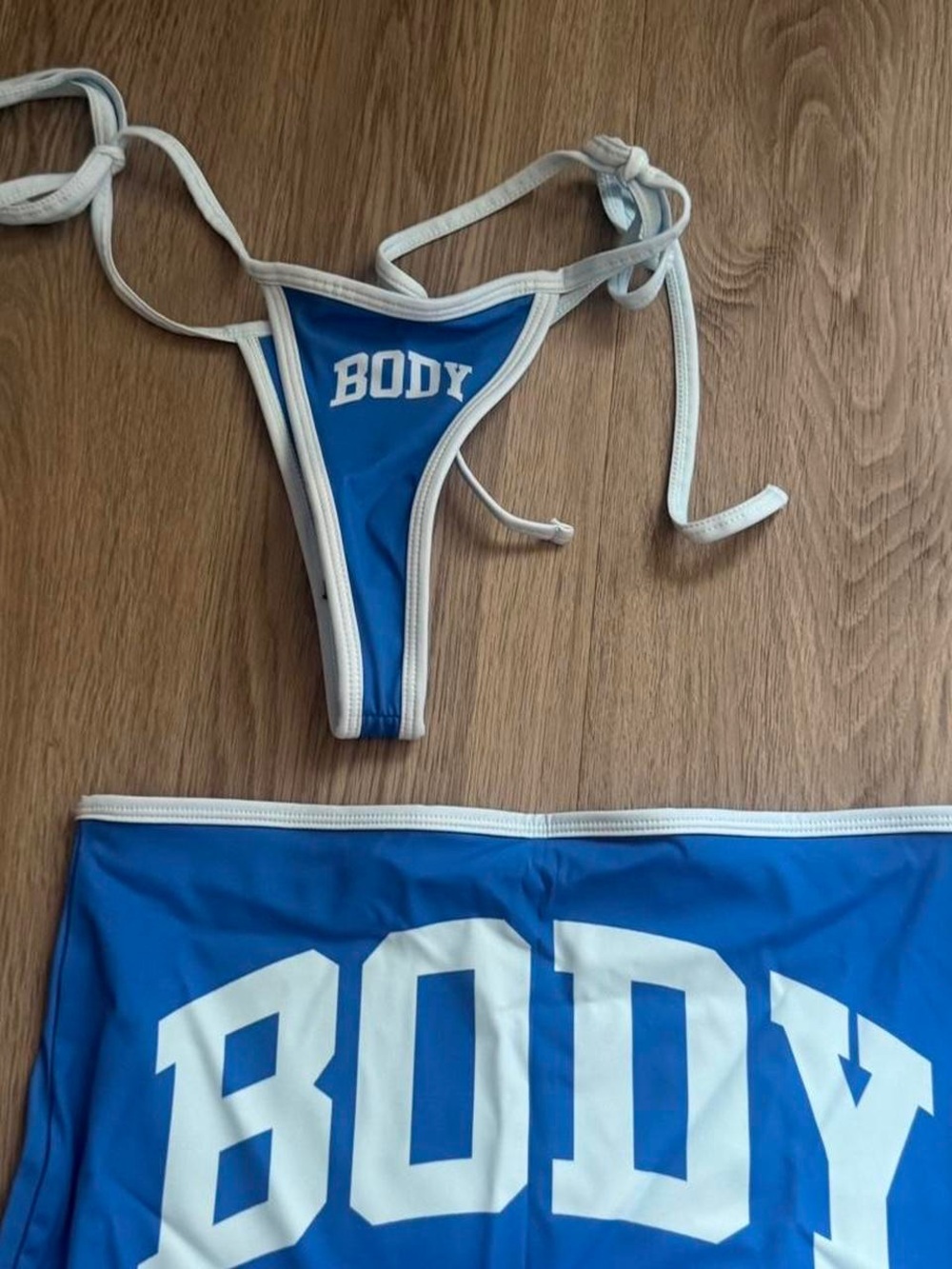 BODY Electric Blue Two-Piece Bikini Set with White Trim